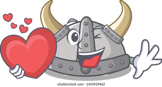 With heart viking helmet toys on mascot table