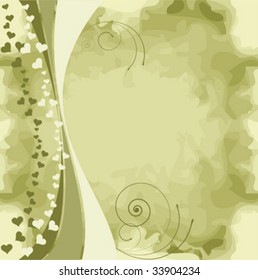 heart and vintage frame, background vector