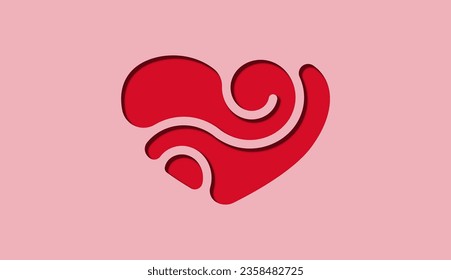 heart vintage logo, high quality vector