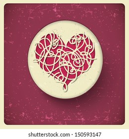 Heart in vintage style 