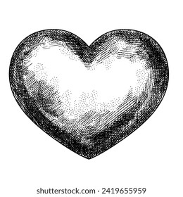 Heart vintage vector sketch illustration