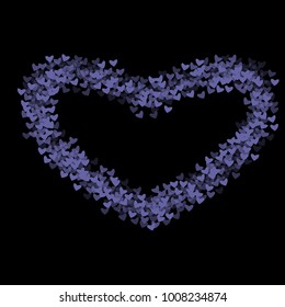 Heart violet which consists of isolated elements. Modern style with beautiful elements in heart violet. Can be used as print, wallpaper, cards, valentine cards, logo, background and etc.
