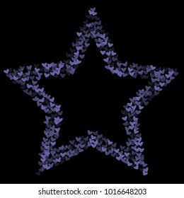 Heart violet which consists of isolated elements. Modern style with beautiful elements in heart violet. Can be used as print, wallpaper, cards, valentine cards, logo, background and etc.