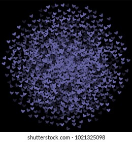 Heart violet which consists of isolated elements. Modern style with beautiful elements in heart violet. Can be used as print, wallpaper, cards, valentine cards, logo, background and etc.