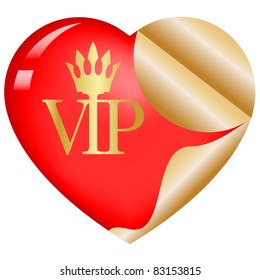 Heart VIP Sticker.Vector