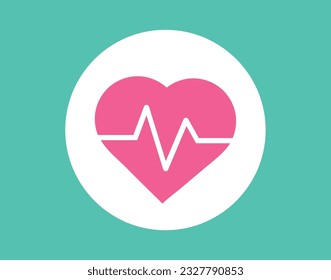 heart with vital waves, sport and health