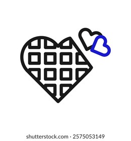 Heart waffle and blue heart love