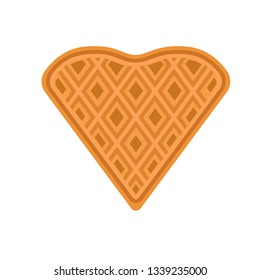Heart waffle icon. Flat illustration of heart waffle vector icon for web design