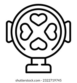 Heart waffle maker icon outline vector. Iron machine. Baking equipment