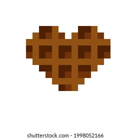 Herzwaffenartige Pixelkunst. Vektorgrafik. Valentinstag. SchokoladenWaffeln.