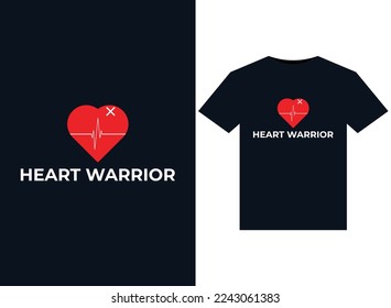Heart Warrior illustrations for print-ready T-Shirts design