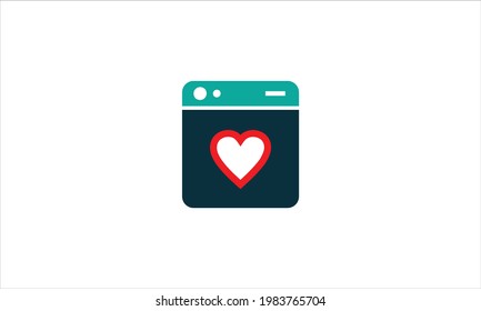 Icono de la máquina de lavado de corazón Icono de diseño de logotipo ilustración de la plantilla del vector