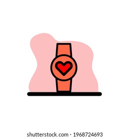 Heart Watch Icon Vector Concept Illustration Design eps10