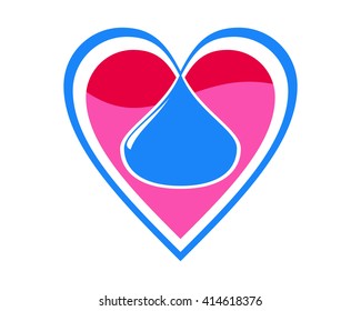 heart water character image vector