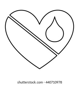 heart with water drop isolated icon design