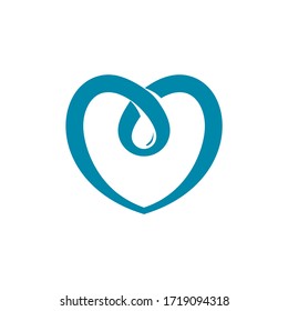 vector de caída de agua del corazón