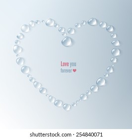 Heart, water drops