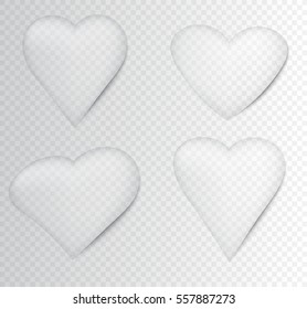 Heart water drops set.Vector illustration.