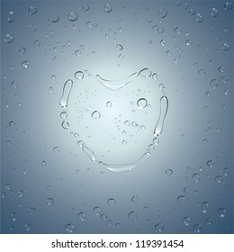 Heart water drops. Vector