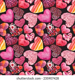 heart, watercolor, vector