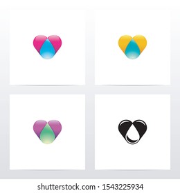 Heart And Waterdrop Logo Design