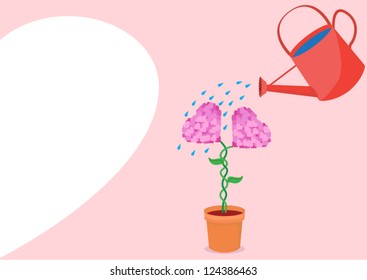 Heart and watering pot