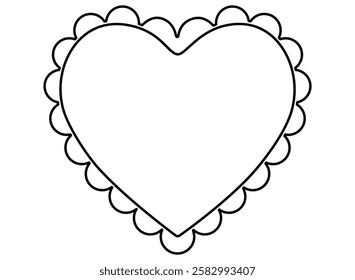 Heart with wavy outline - vector linear image for coloring, logo or pictogram. Outline. Heart image for Valentine's Day