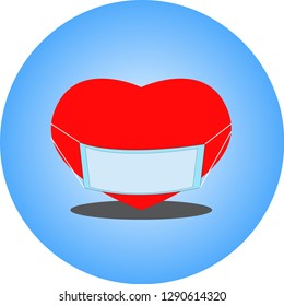 Heart wearing a mask