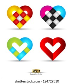 Heart weave collection vector / valentine's day concept / wedding concept and love