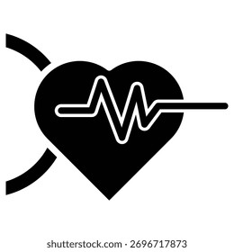 Icono del Web del corazón en estilo audaz