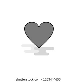 Heart Web Icon. Flat Line Filled Gray Icon Vector