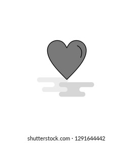 Heart  Web Icon. Flat Line Filled Gray Icon Vector