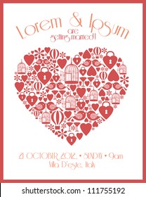 heart wedding invitation template
