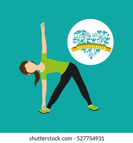 heart weight loss sport person trains vector illustration eps 10