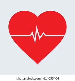 Heart whit heart beat gray