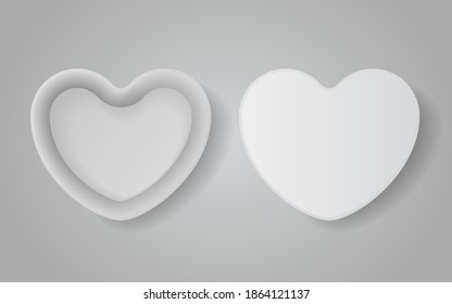 Heart white box for stuff. Vector illustration