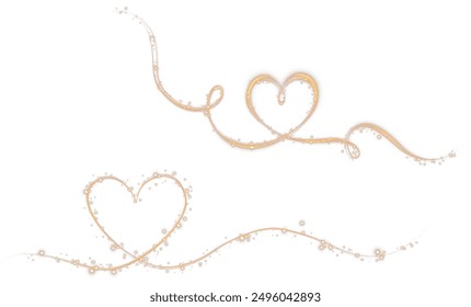 Heart white with flashes isolated on white background. Light heart for holiday cards, banners, invitations. Heart-shaped gold wire glow. PNG vector	