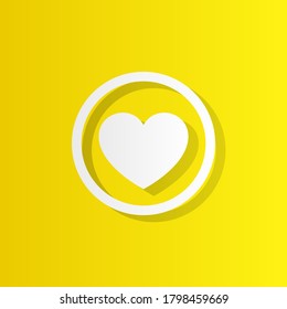 heart white icon with shadow