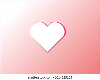 Heart white and pink background