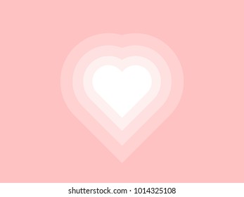 Heart white and pink background