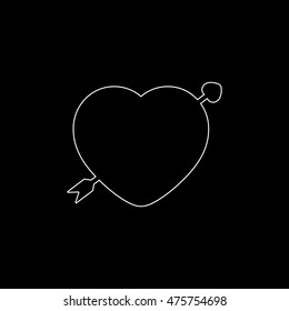 heart  - white vector icon
