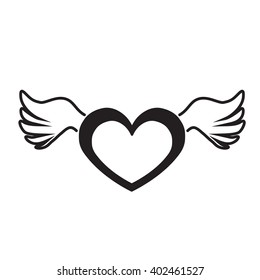 heart with white wings 