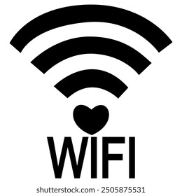 heart and wifi icon sign