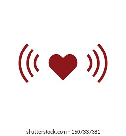 Heart wifi icon. Stock vector illustration isolated on white background.