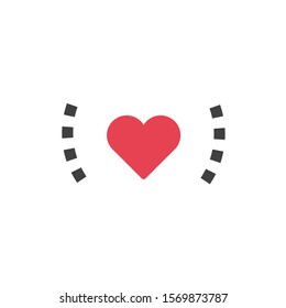Heart wifi icon. Stock vector illustration isolated on white background.