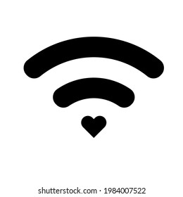 
Heart Wi-fi vector icon, sign, symbol.