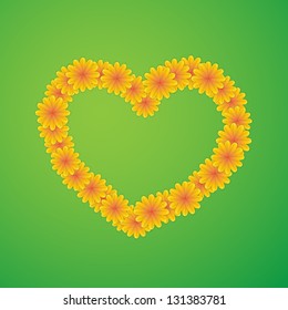 Heart from wildflowers