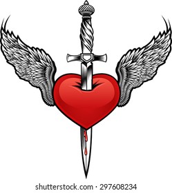 Heart With Wing And Dagger