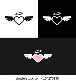 Heart Wing Love Angel Logo