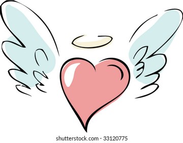 heart wing love sky flying sign feather s heart art care innocent halo radiance aura hope charity heaven painting graphic affection picture belief faith eternity mark sweetheart angel image drawing va